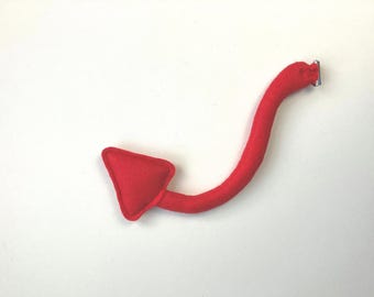 Felt Baby Devil Tail Clip-On: Red Costume Prop