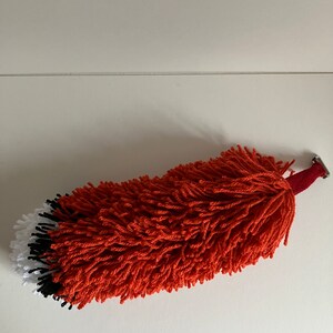 Clip-on Fox Tail Made of Fox Red, Black and Pure White Wool image 8