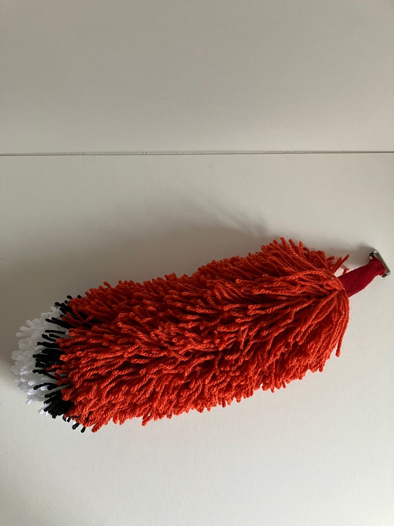 Clip-on Fox Tail Made of Fox Red, Black and Pure White Wool image 8