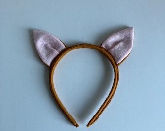 Cat Ears Hairband Made of Ginger Coloured Felt