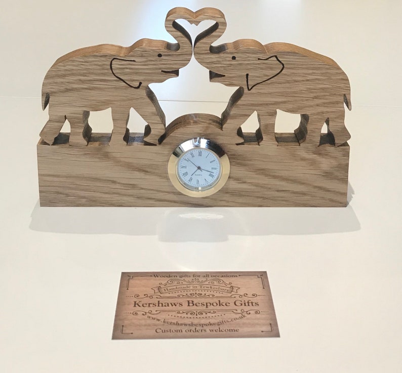 Elephant Clock. Solid Wooden Elephant Clock With Quartz Roman Etsy UK