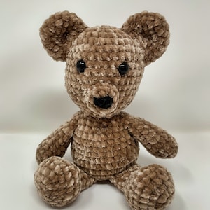 Velvet Teddy Bear / stuffed / crochet / amigurumi