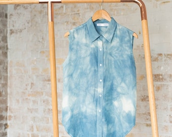 Naturally Dyed Indigo Silk Shirt