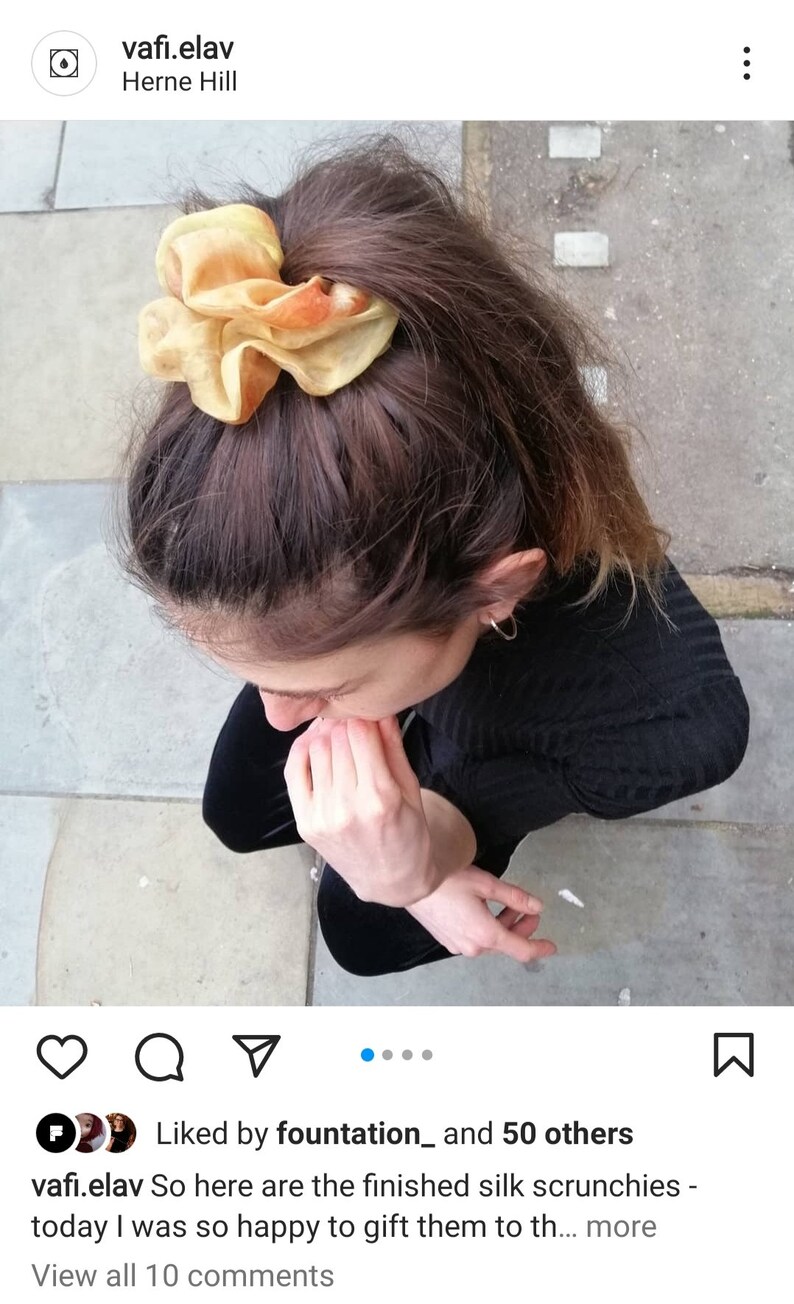 Naturally Dyed Silk Hair Scrunchie image 9