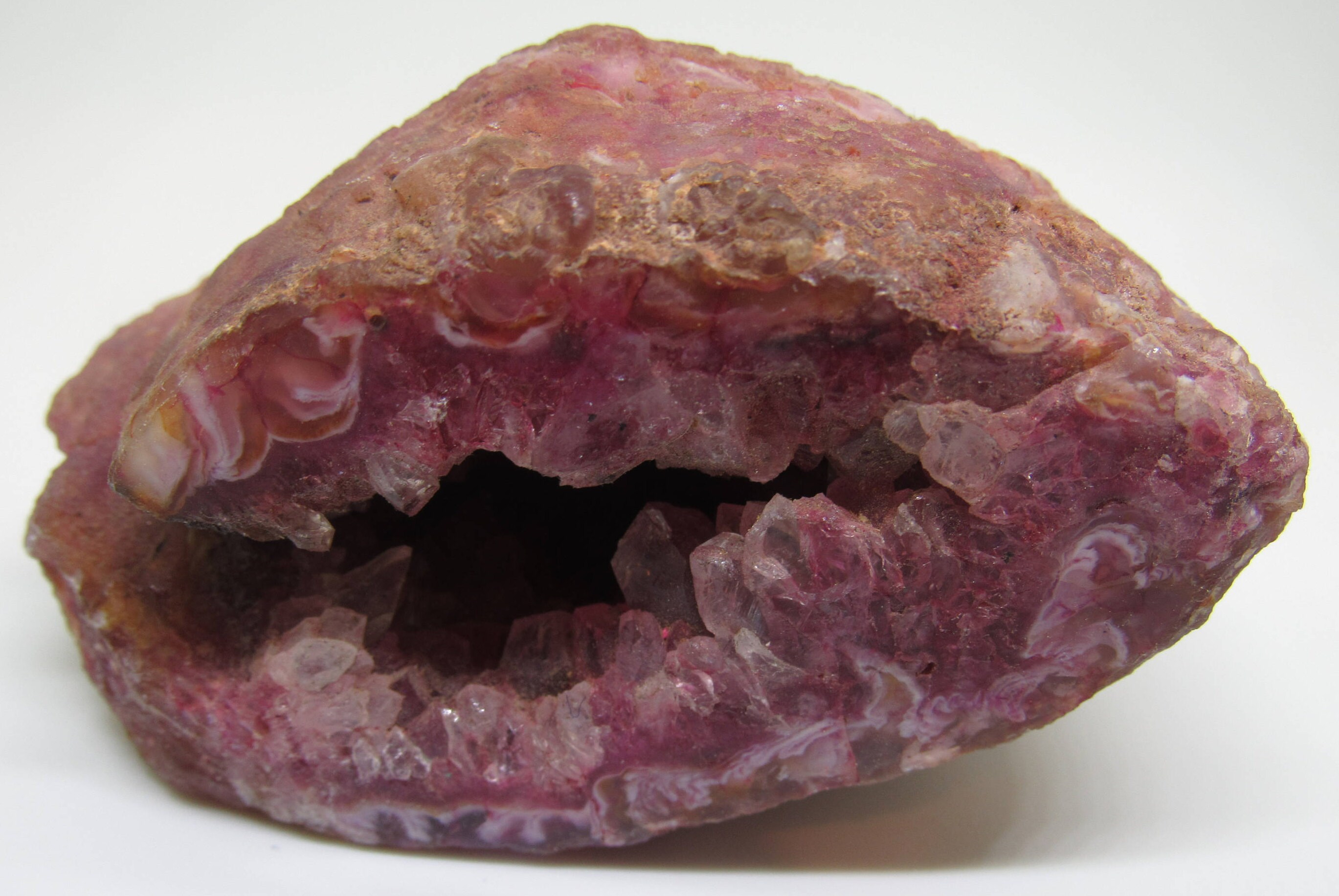 Agate Geode Crystal Pink Dyed Agate Geode Quartz Glimmering | Etsy