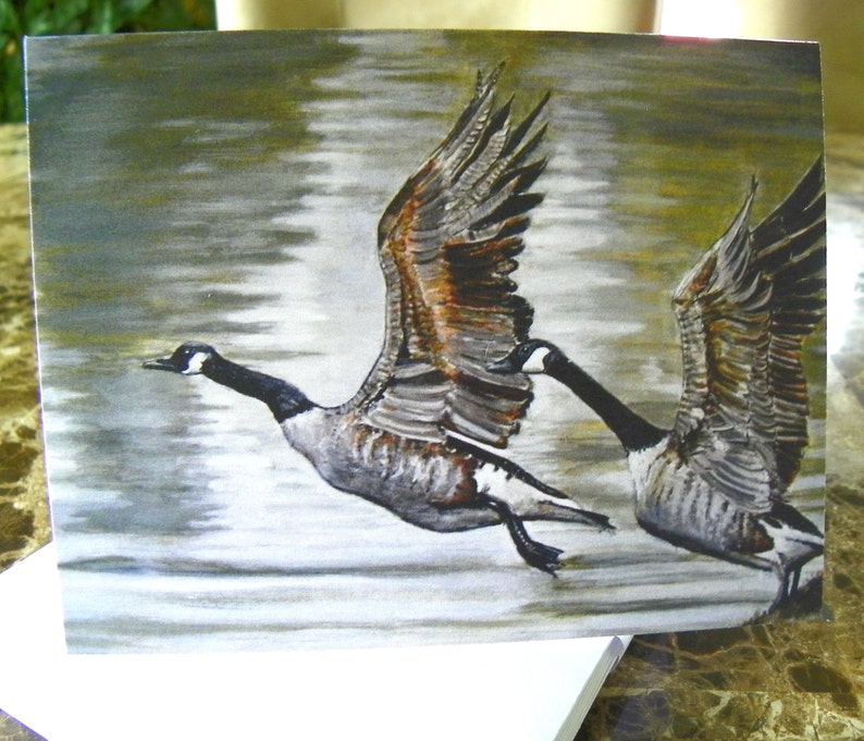 Vermont Geese Flying 10 pack Art Notecards