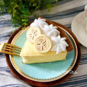 Felt Banana Cream Pie-Felt Food-Pretend Play