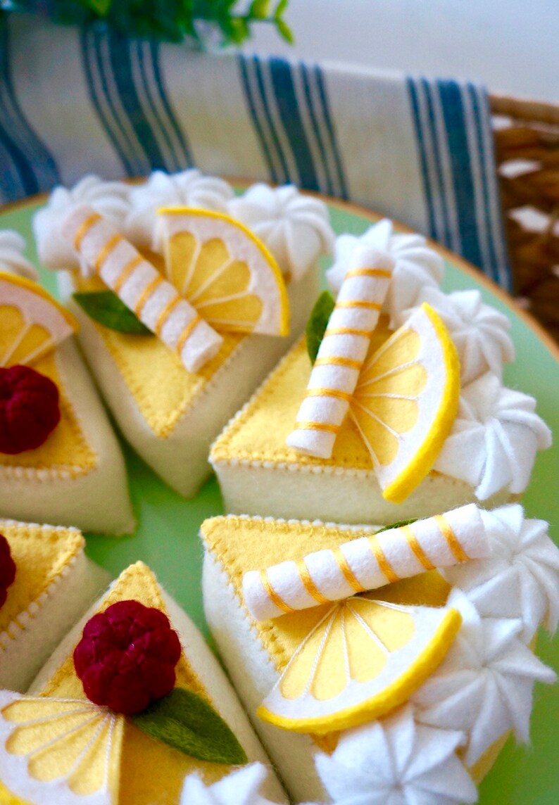 Felt Lemon Raspberry Cake-felt Food-pretend Play - Etsy