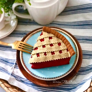 Felt Cherry Pie-Felt Food Pretend Play Tea Party