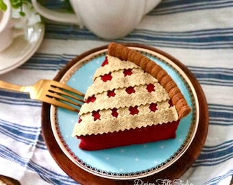 Felt Cherry Pie-Felt Food Pretend Play Tea Party
