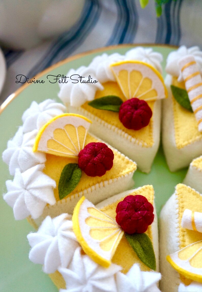 Felt Lemon Raspberry Cake-felt Food-pretend Play - Etsy