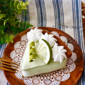 Felt Food-Felt Key Lime Pie-Play Food- Pretend Play