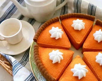 Felt Food-Felt Pumpkin Pie-Pretend Play Tea Party