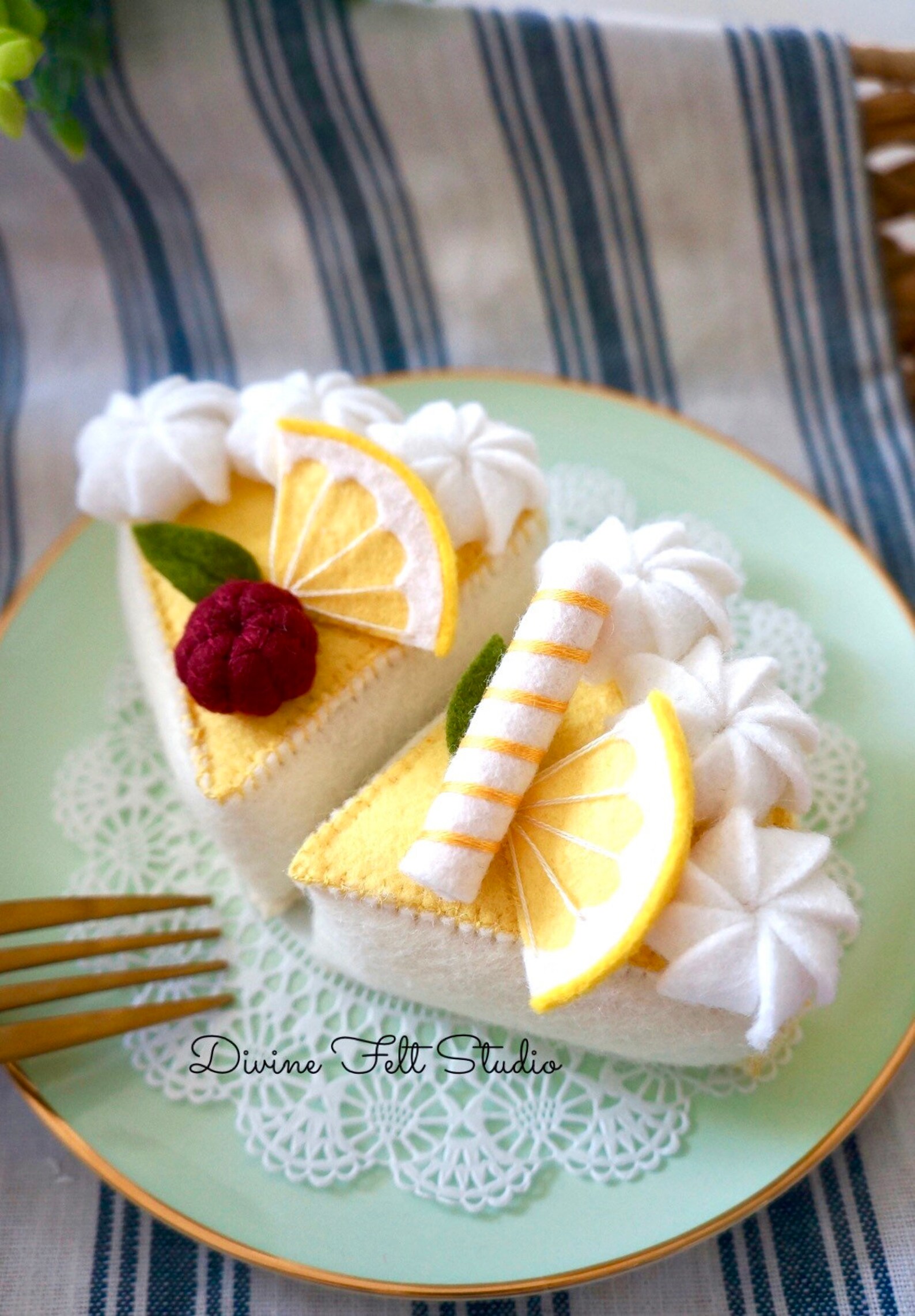 Felt Lemon Raspberry Cake-felt Food-pretend Play - Etsy