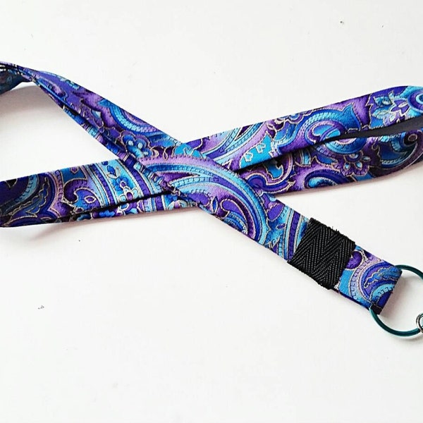 Purple Lanyard Purple Paisley Lanyard Purple Keychain Paisley Lanyard Accessories For Her Teacher Lanyard School ID Holder Badge Holder