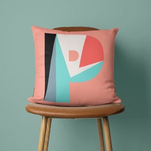 Letter P Pillow Cover: Personalized Monogram Throw Cushion