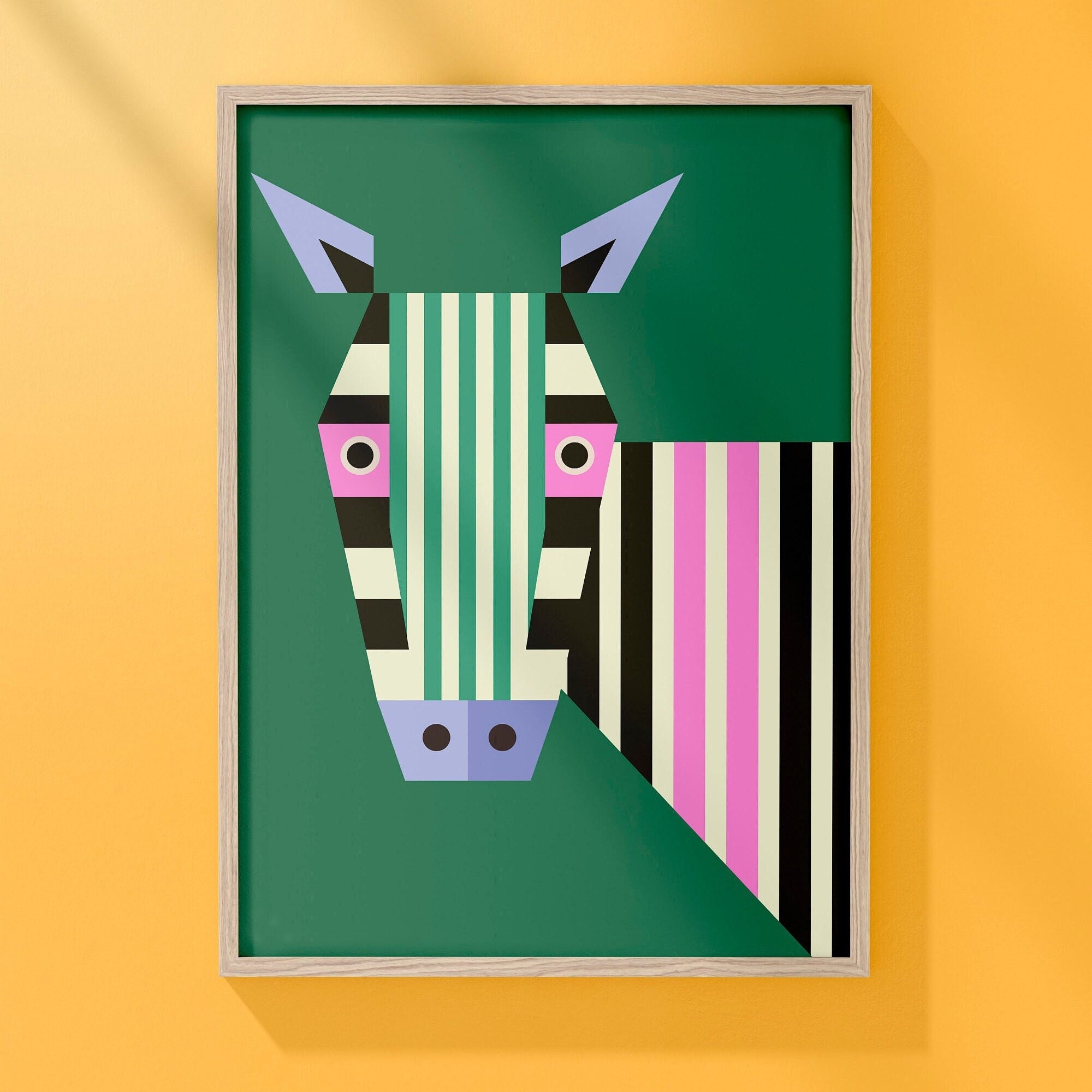 Zebra Printable Illustration, Kid's Room Art, Nursery Wall Decor, Cute