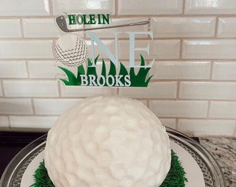 Hole in One Cake Topper, Golf cake topper, First Birthday, Boy Birthday, Golf Birthday