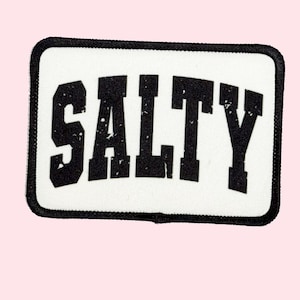 Salty Iron on Patch. Kayaking Iron on Patch, Iron on Patch, Trucker Hat Patch, Cowboy Patch, Jacket Patch, Pink patch, Beach Patches