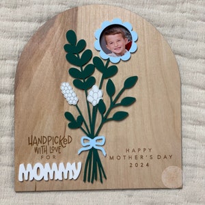 Mother&#39;s Day Gift | Floral Picture Sign | Handprint Mother&#39;s Day Gift| Gifts for Mom | Gift from Kids | Mother&#39;s Day Flowers | DIY Gift MOM