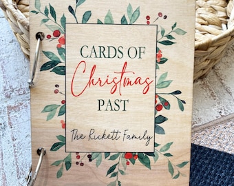 Wooden Cards of Christmas Past Card Holder: Keepsake Photo Album