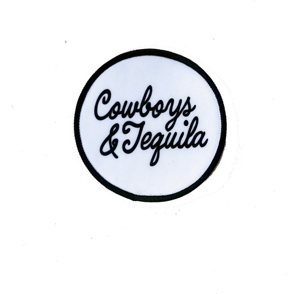 Cowboys and Tequila Iron on Patch. Western Patch, Iron on Patch, Trucker Hat Patch, Cowboy Patch, Jacket Patch