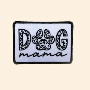 Dog Mama Iron on Patch, Iron on Patch, Trucker Hat Patch, Cowboy Patch, Jacket Patch, Fur Mom, Dog Mom, Fur Mama, Dog Patch