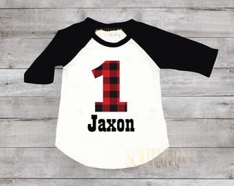 Lumberjack Birthday,Buffalo plaid Birthday, Lumberjack First Birthday, Plaid Birthday Shirt, Birthday Outfit, One, Two, Three, Four, Five