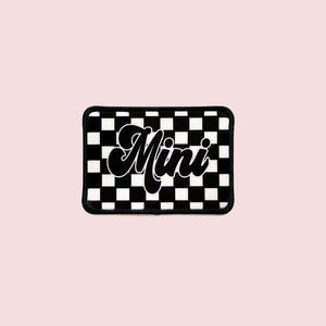 Checkered Mini Patch, Trucker Hat, Trucker Hat patch, Mama, Mother&#39;s Day, Sublimation Iron On Patch