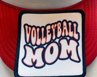 Volleyball Mom Iron on Patch,  Wife, Mama, Hat patch, Jacket Patch, USA, Red White Blue Iron On patch, Hat Patch, Baseball mom