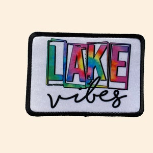 Lake Vibes Iron On Patch, Trucker Hat Patch, Sublimation Patch, Beach Patch, Summer Patch, Hat Bar