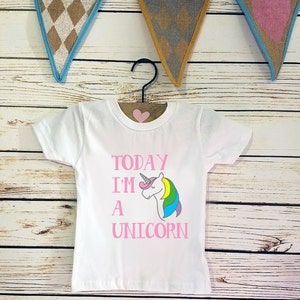 Today I'm A Unicorn, First birthday, Fairy tale Birthday shirt, Birthday, Unicorn, First Birthday, 99% Unicorn, Girl Shirt, Horse shirt, zoo image 1