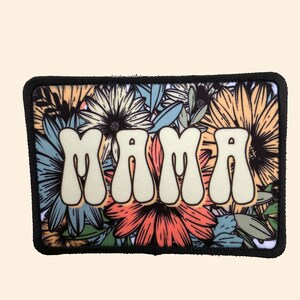 Flower Mama Patch, Trucker Hat, Trucker Hat patch, Mama, Mother&#39;s Day, Mom Trucker Hat Patch
