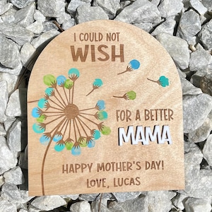 Mother&#39;s Day Could Not Wish for a Better - Mother&#39;s Day Fingerprint Dandelion Sign | Fingerprint Sign | Mother&#39;s Day 2024 | DIY Sign for Mom