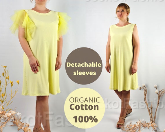 Yellow Jersey Dress Transformer Dress Elastic Cotton Dress - Etsy