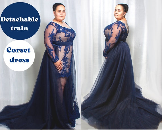 plus size navy dress