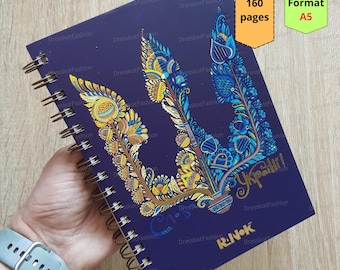 Ukraine Trident A5 Notebook | Spiral Bound, Bird, 160 Pages