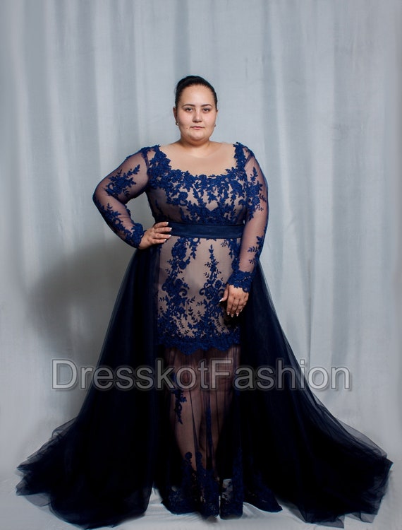 plus size navy dress