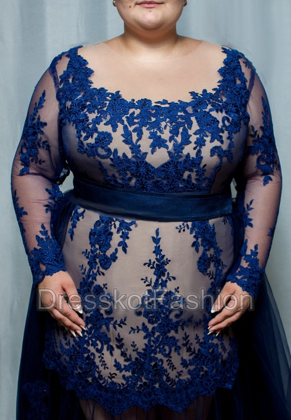 plus size dark blue dresses