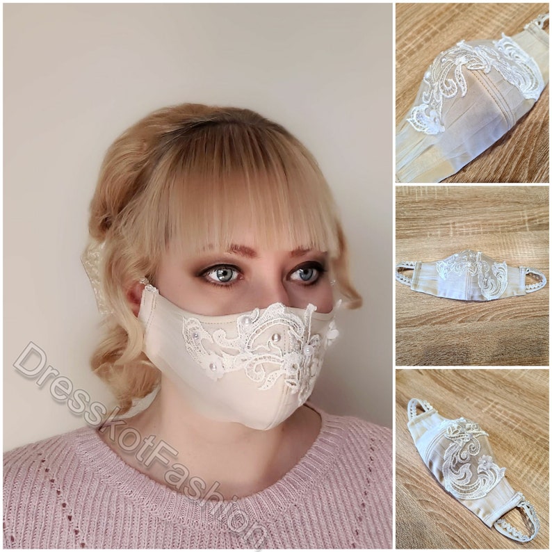 Wedding Nude&ivory Face Mask Washable Face Mask Etsy