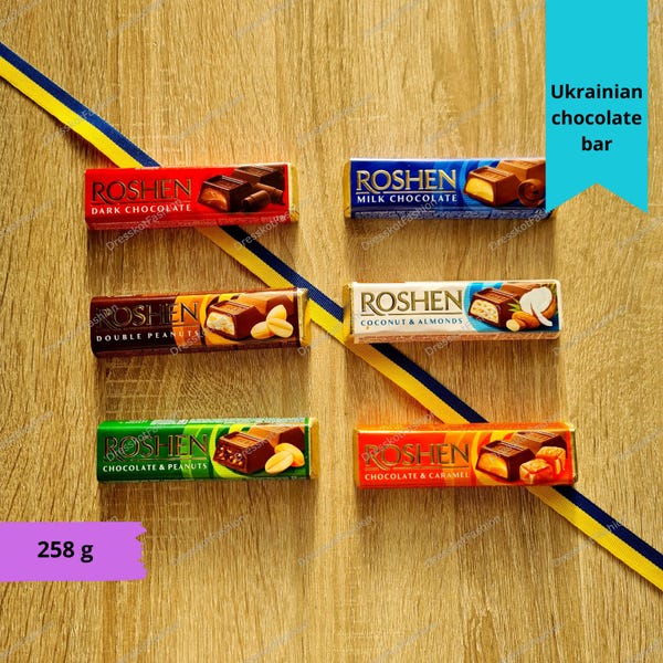 Roshen Ukrainian Chocolate Bars, Assorted Flavors, Gift Box