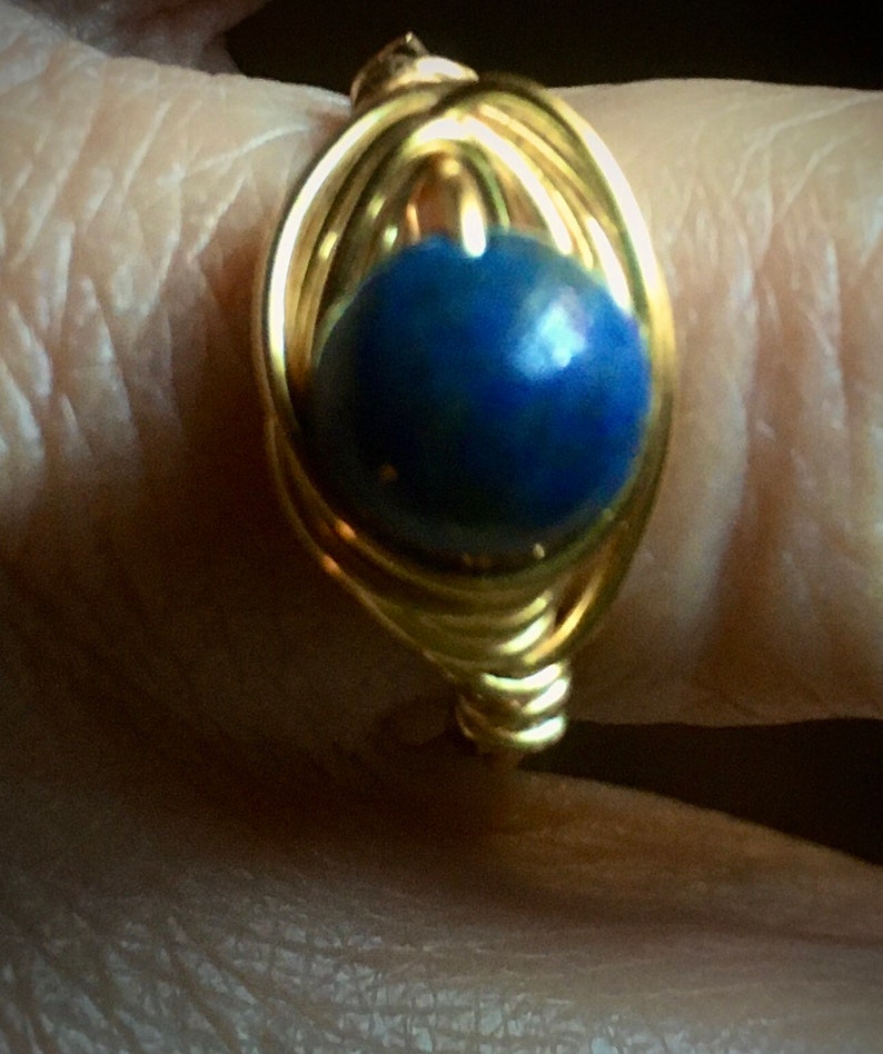 Blue Brass Wrap Ring