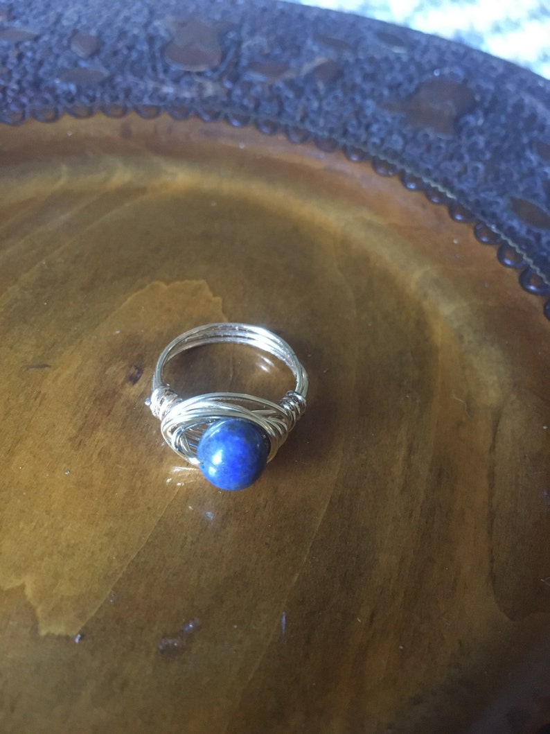 Blue Brass Wrap Ring