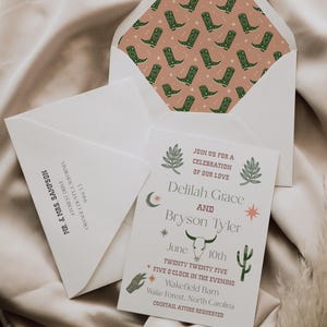 Wedding Invitations, Wild West Invitation Suite, Country Wedding, Nashville Wedding, Modern Wedding Invitations, Western Invitations