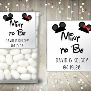 Wedding Favors, Fairytale Wedding, Engagement Party, Bridal Shower, Tic Tac Labels Mint to Be, Same Sex Wedding, Set of 24