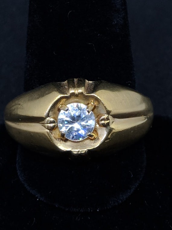 Vintage K Lhge Mens Ring With Large Round Clear Etsy Vintage K Lhge Mens Ring With Large Round Clear Etsy