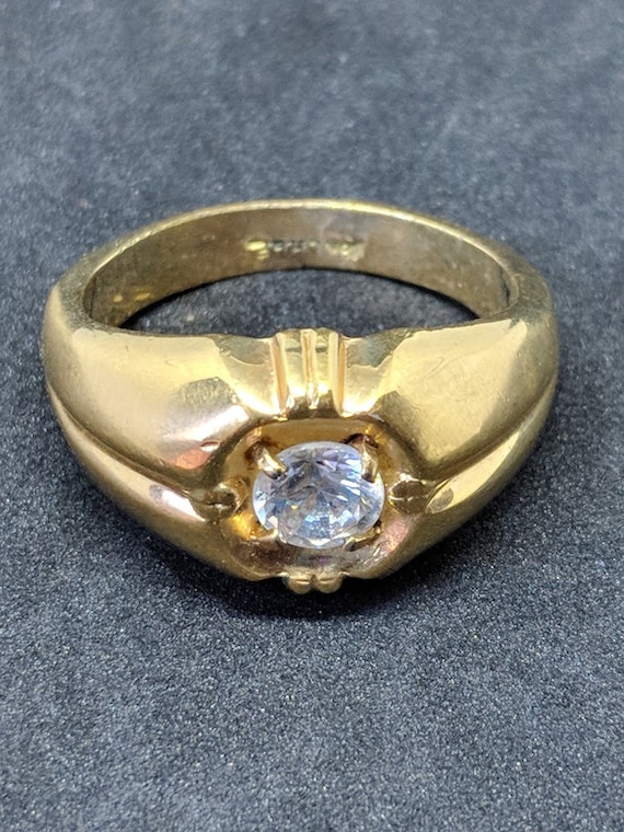Vintage K Lhge Mens Ring With Large Round Clear Etsy Vintage K Lhge Mens Ring With Large Round Clear Etsy
