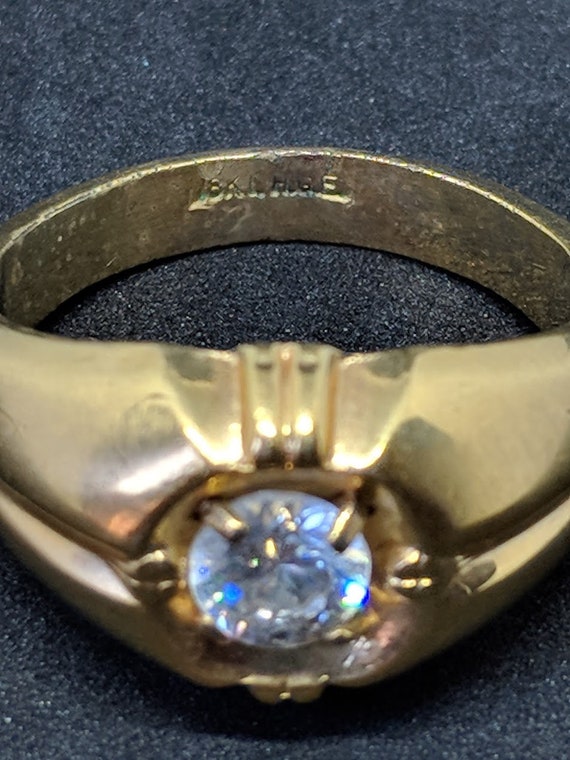 Vintage K Lhge Mens Ring With Large Round Clear Etsy Vintage K Lhge Mens Ring With Large Round Clear Etsy