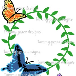 Butterfly Monogram SVG DXF File Digital download for craft cutting image 1