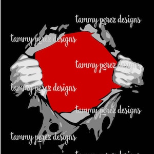 Tear Away Super Shirt Design SVG DXF - digitaal bestand voor knutselen